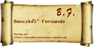 Benczkó Fernanda névjegykártya